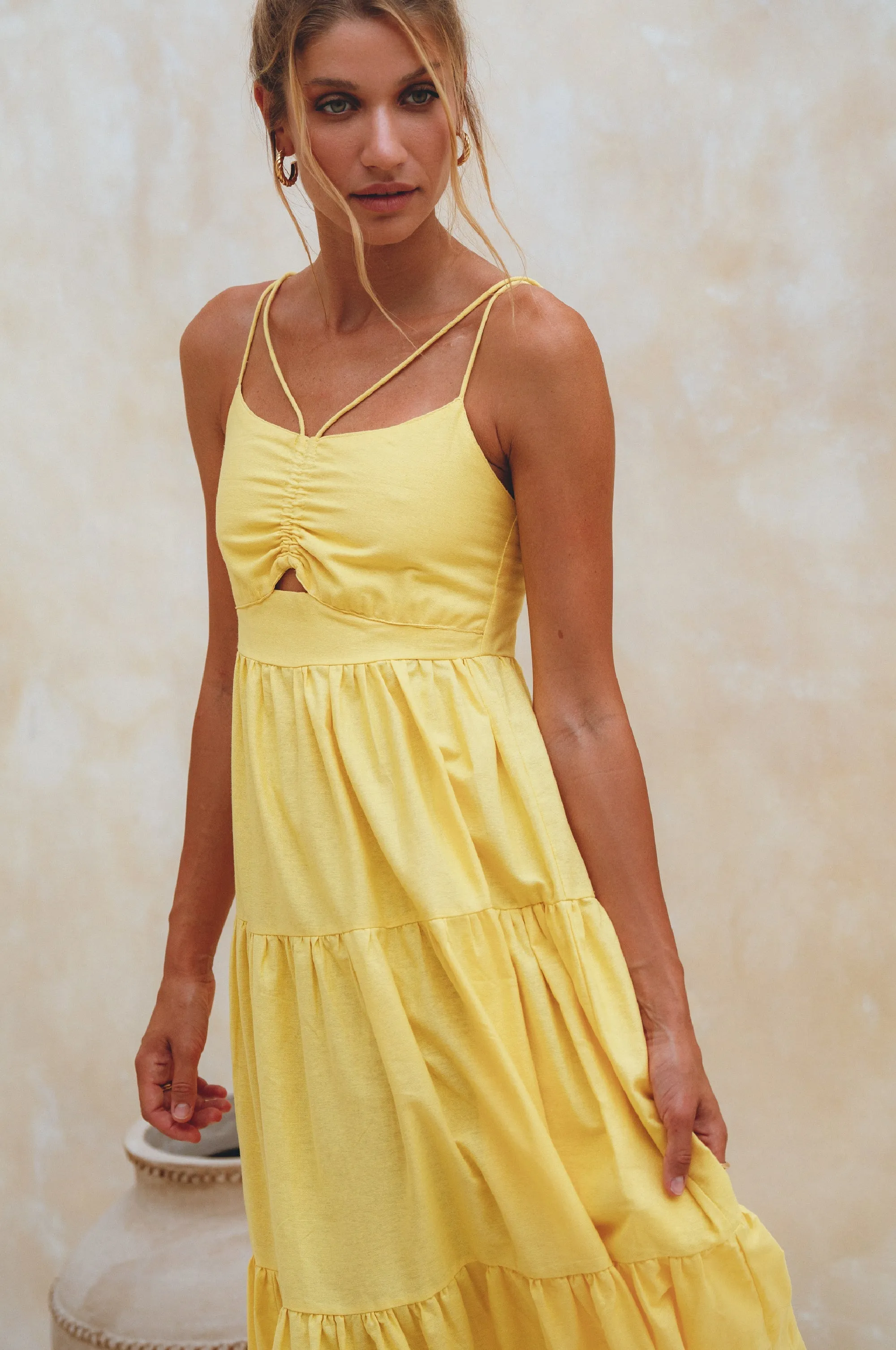 Rafaela Linen Midi Dress – Breathable Organic Elegance