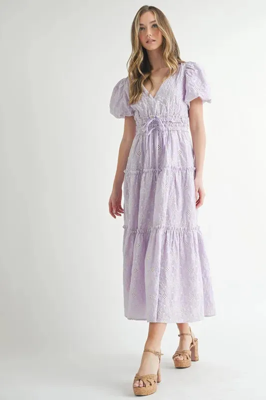 ROMANTIC RUFFLE MIDI DRESS