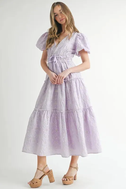 ROMANTIC RUFFLE MIDI DRESS