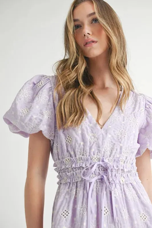 ROMANTIC RUFFLE MIDI DRESS