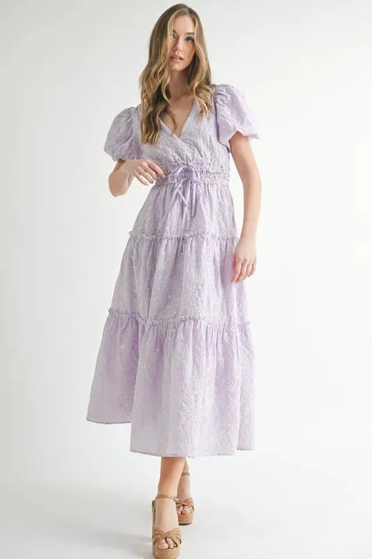 ROMANTIC RUFFLE MIDI DRESS