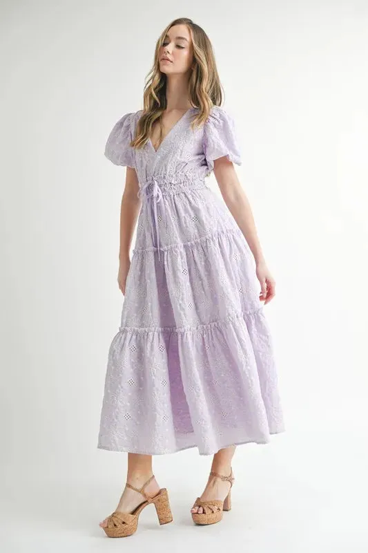 ROMANTIC RUFFLE MIDI DRESS