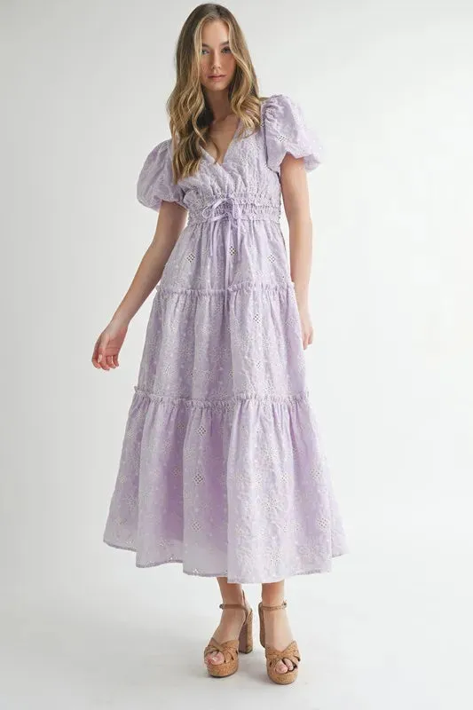 ROMANTIC RUFFLE MIDI DRESS