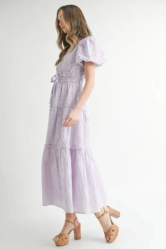 ROMANTIC RUFFLE MIDI DRESS