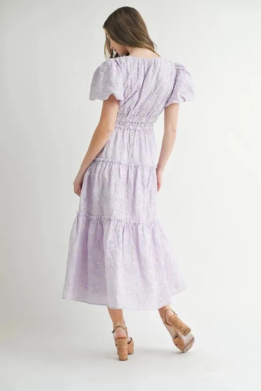 ROMANTIC RUFFLE MIDI DRESS
