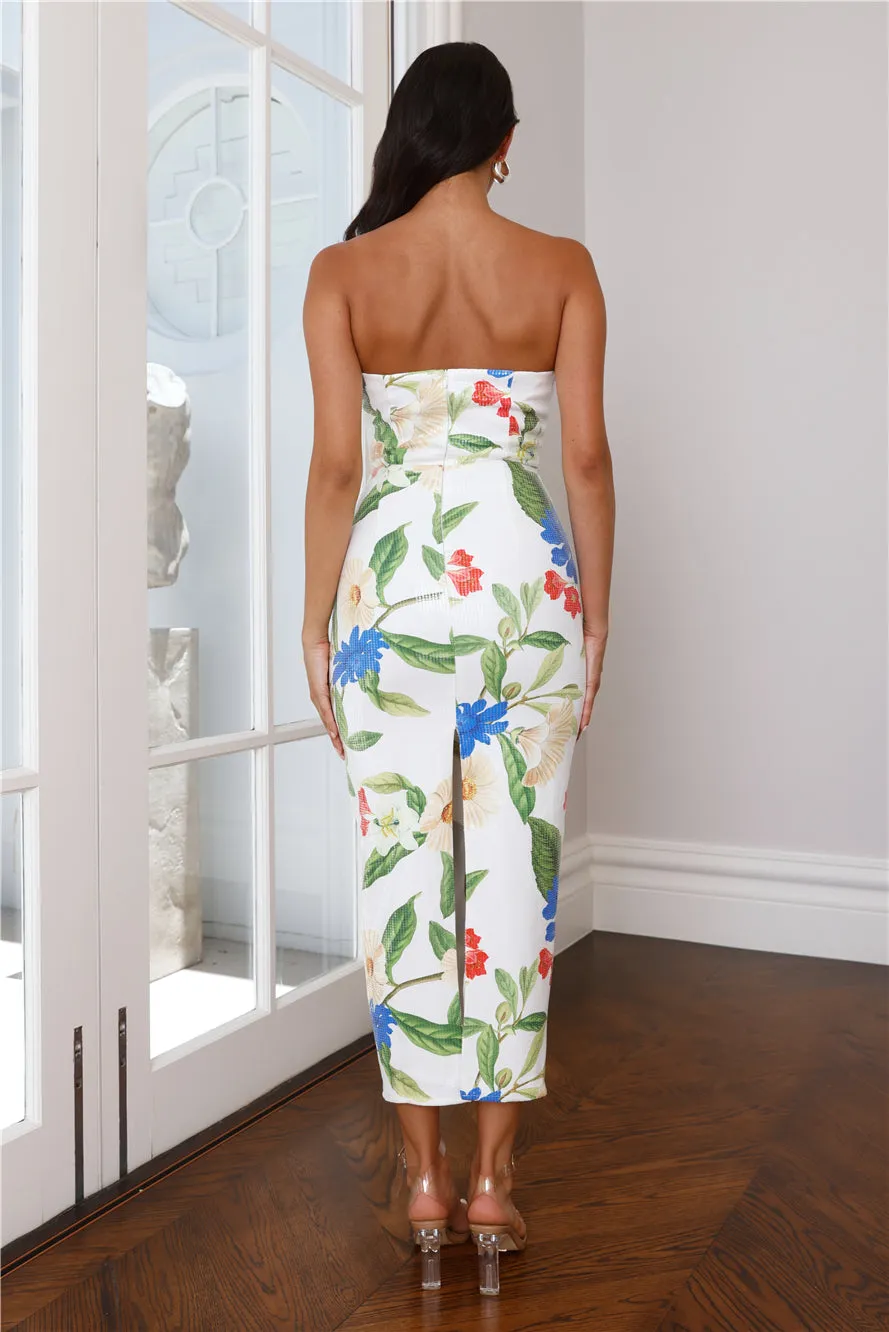 Romina Midi Dress White Floral