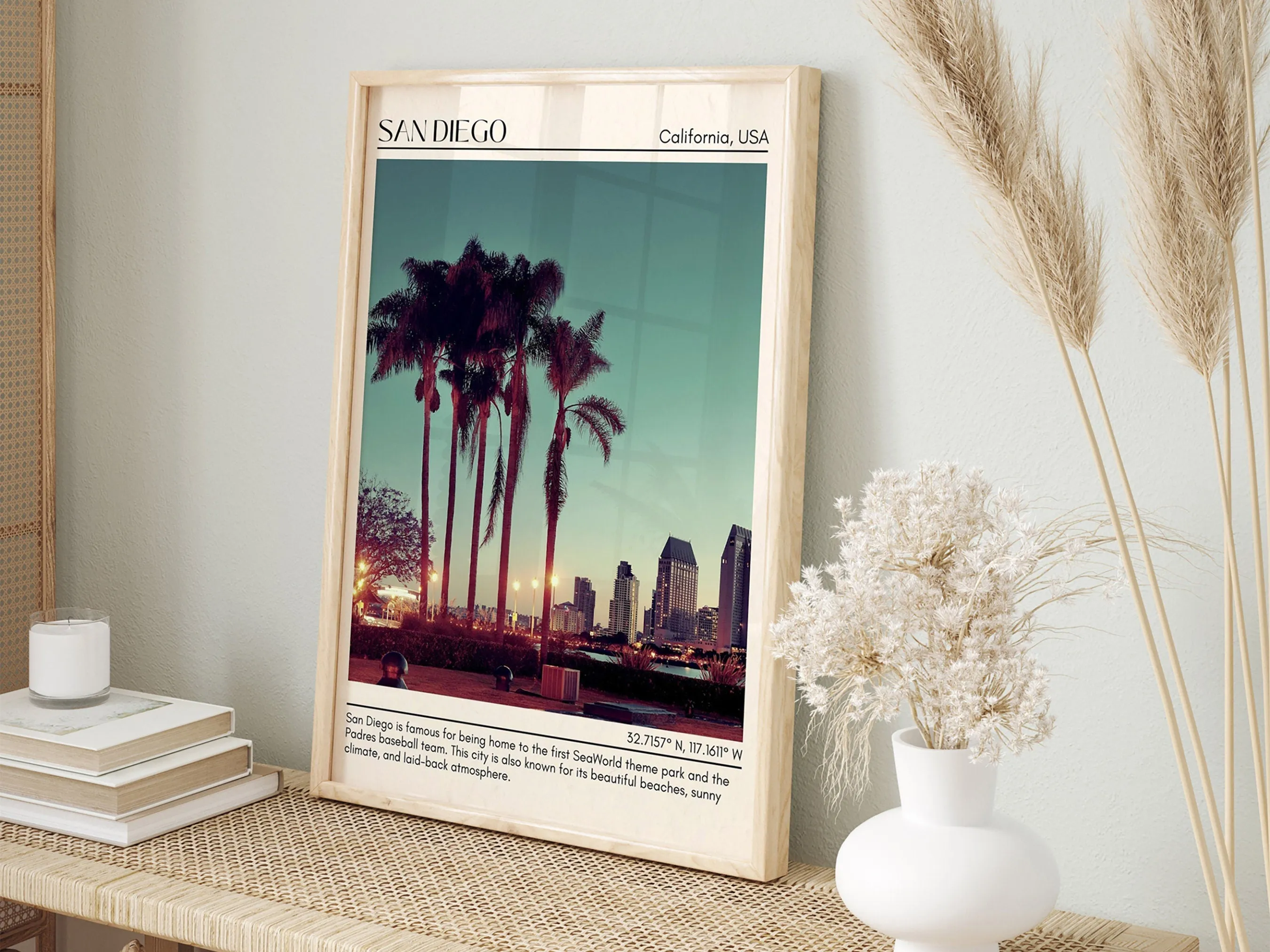 San Diego Minimal Wall Art, California, USA