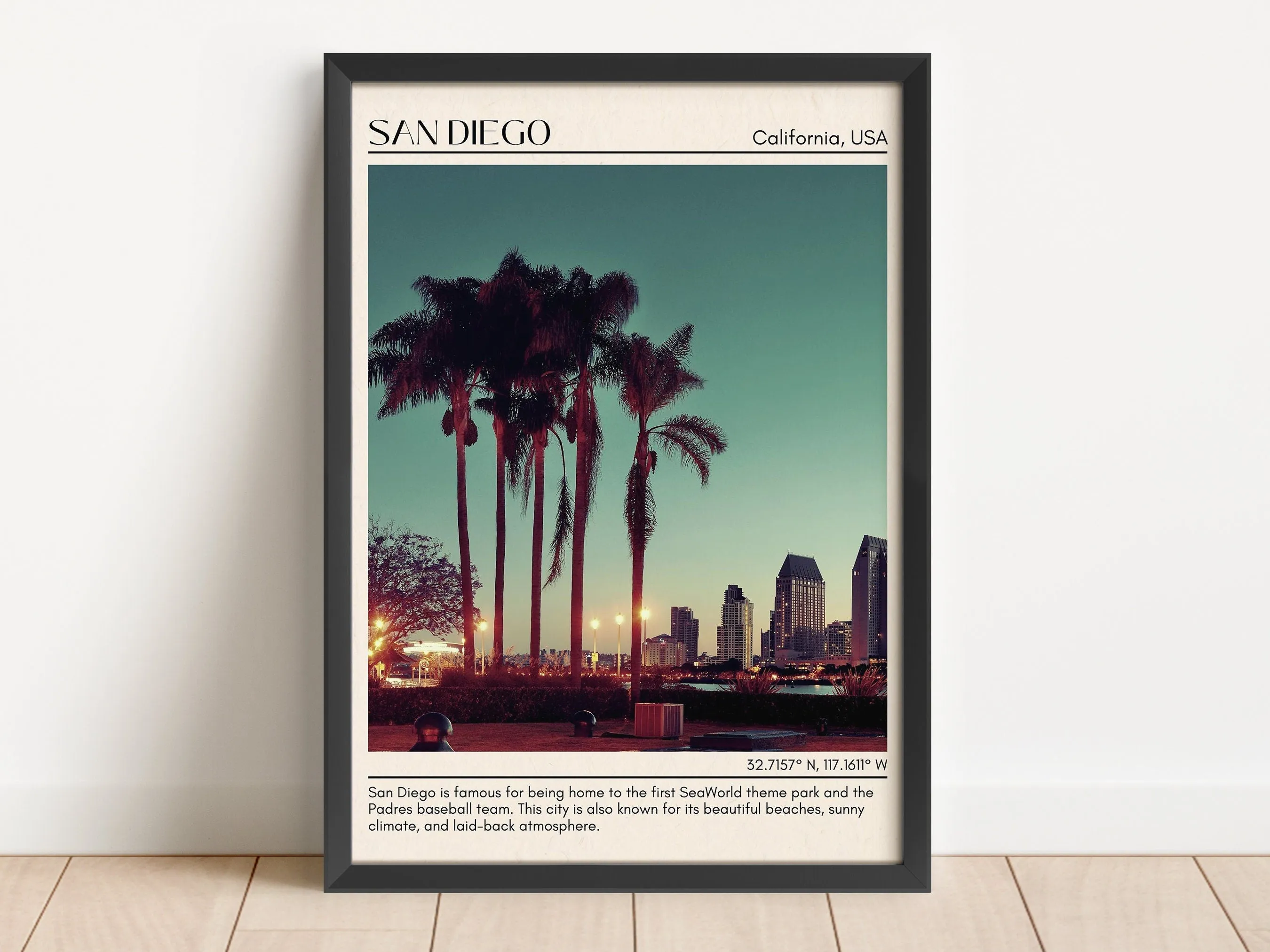 San Diego Minimal Wall Art, California, USA