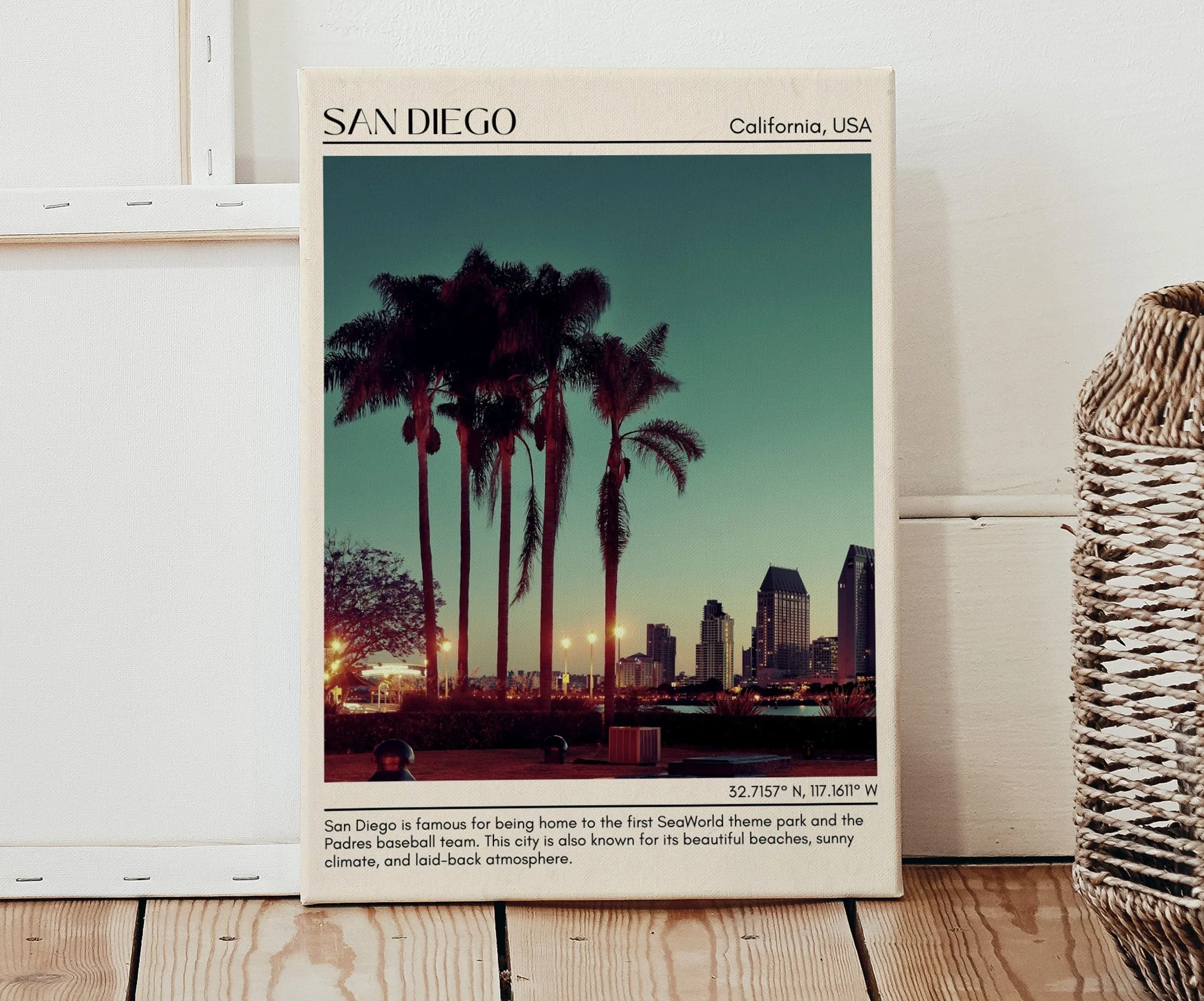 San Diego Minimal Wall Art, California, USA