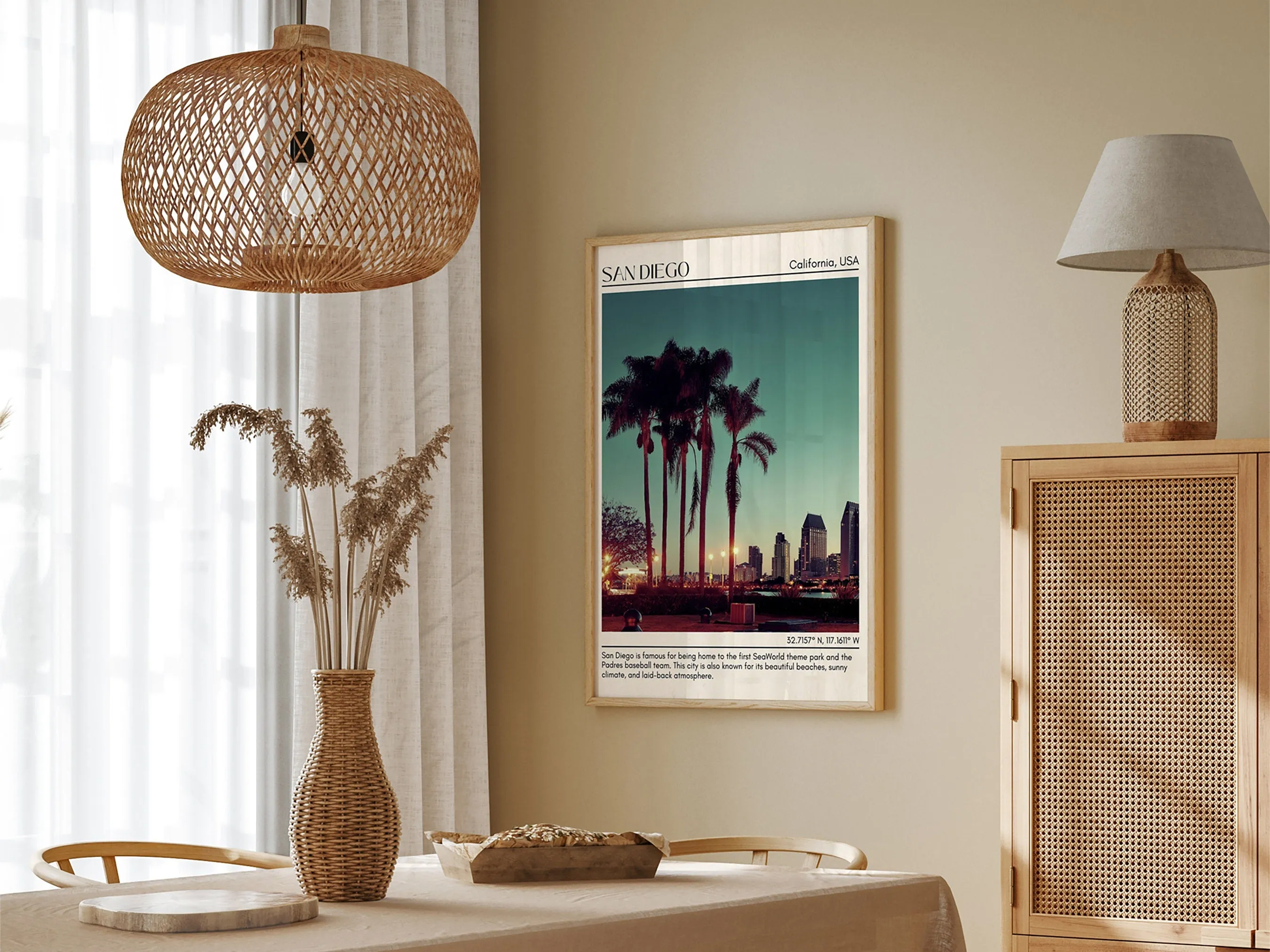 San Diego Minimal Wall Art, California, USA