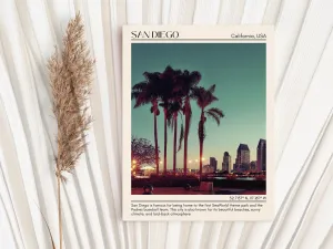 San Diego Minimal Wall Art, California, USA