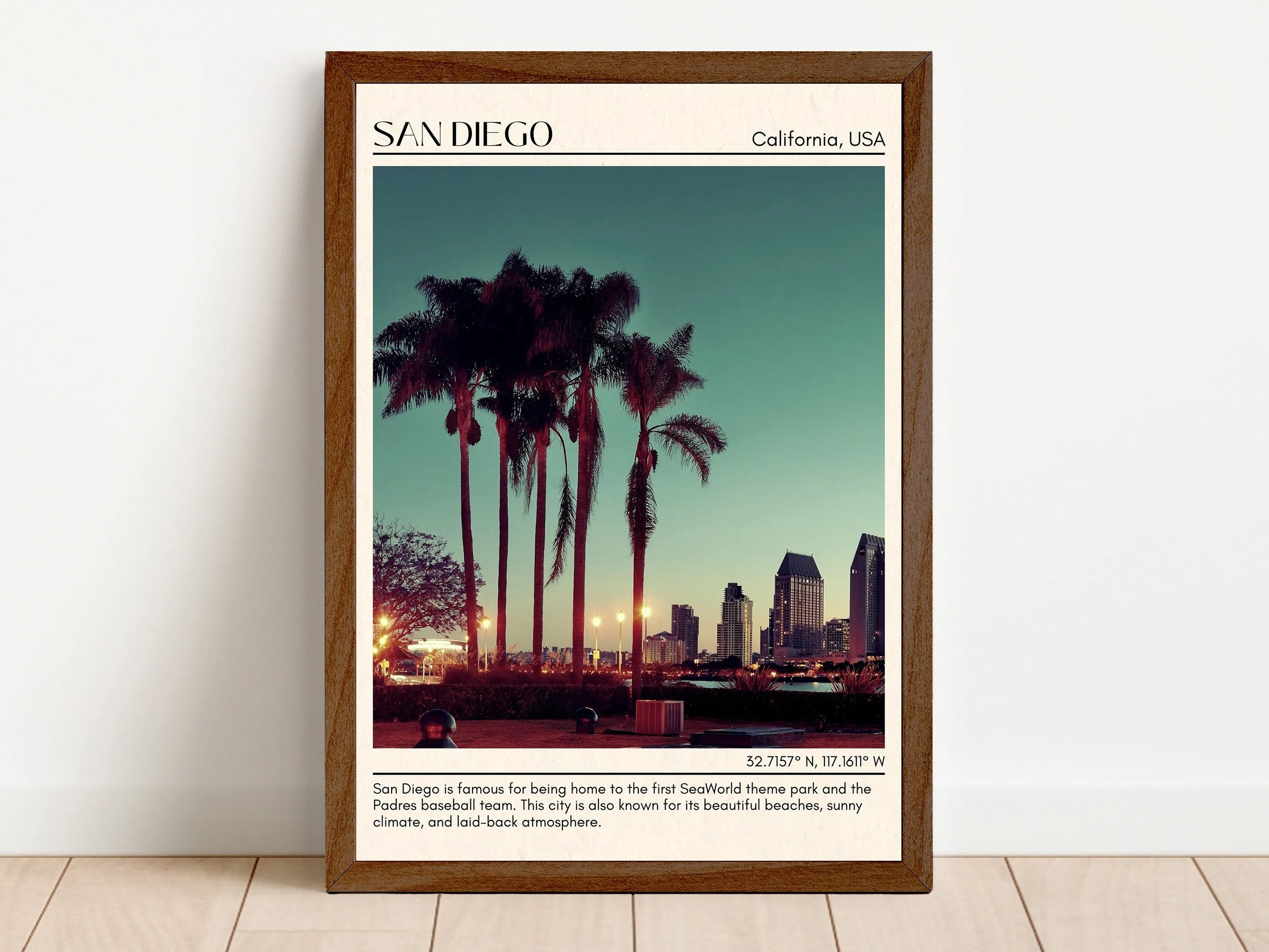 San Diego Minimal Wall Art, California, USA