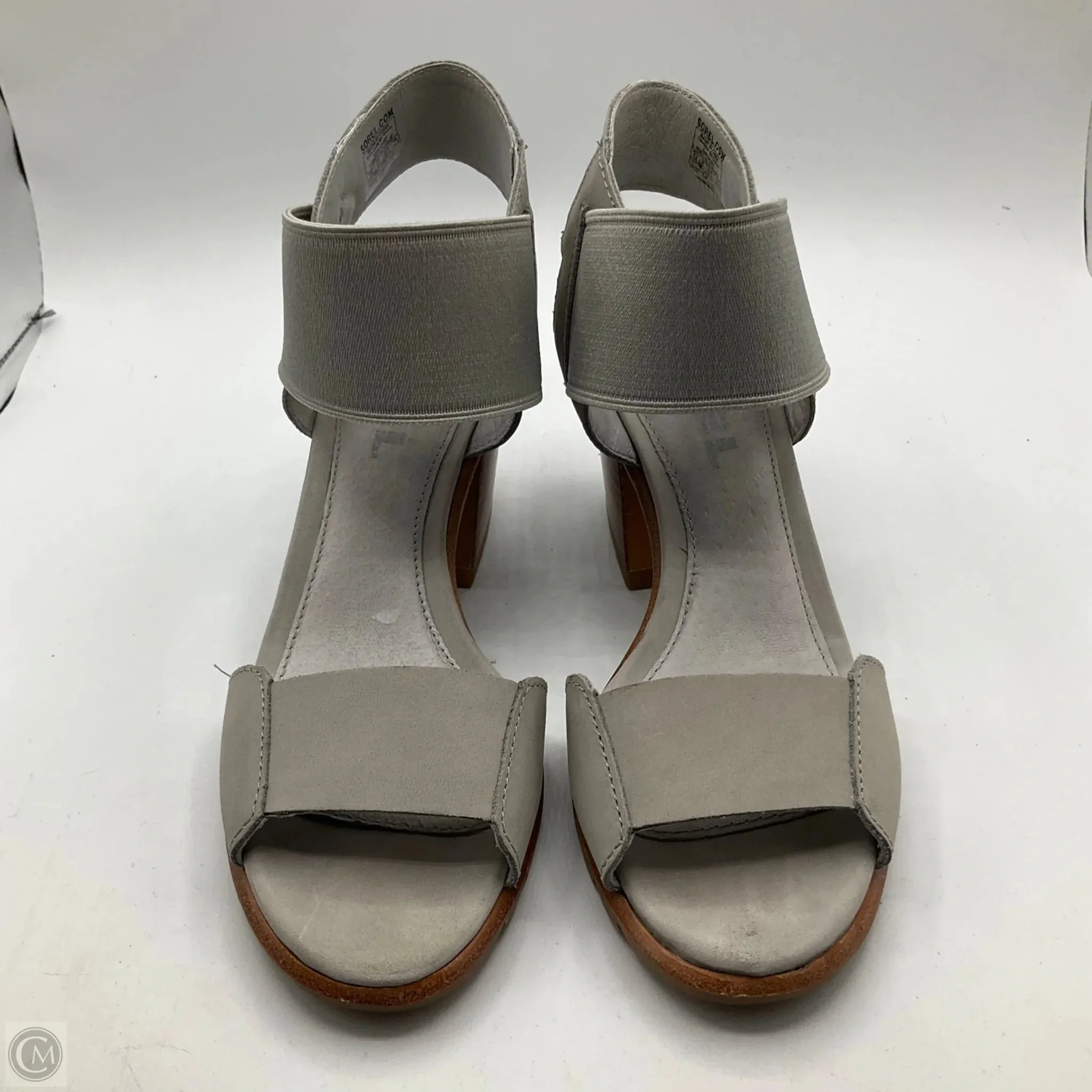 Sandals Heels Block By Sorel In Grey, Size: 7.5