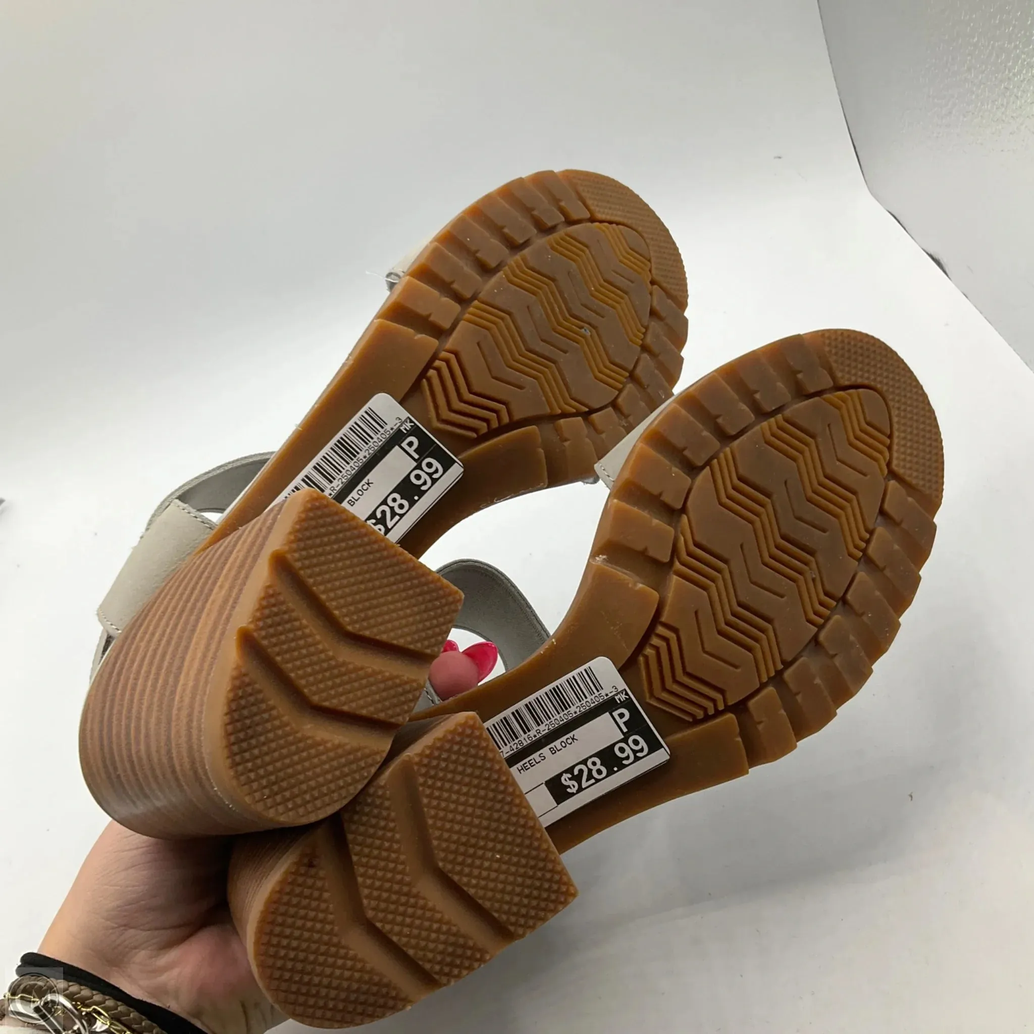 Sandals Heels Block By Sorel In Grey, Size: 7.5