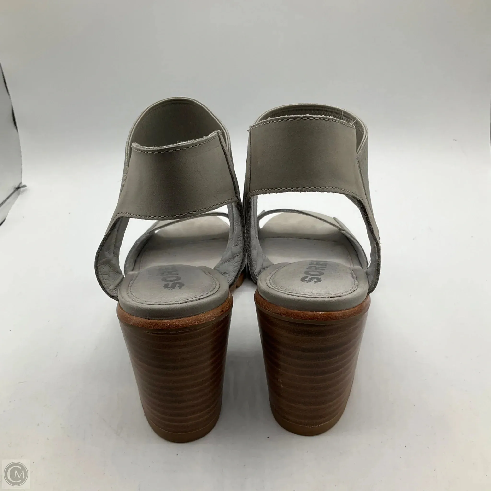 Sandals Heels Block By Sorel In Grey, Size: 7.5