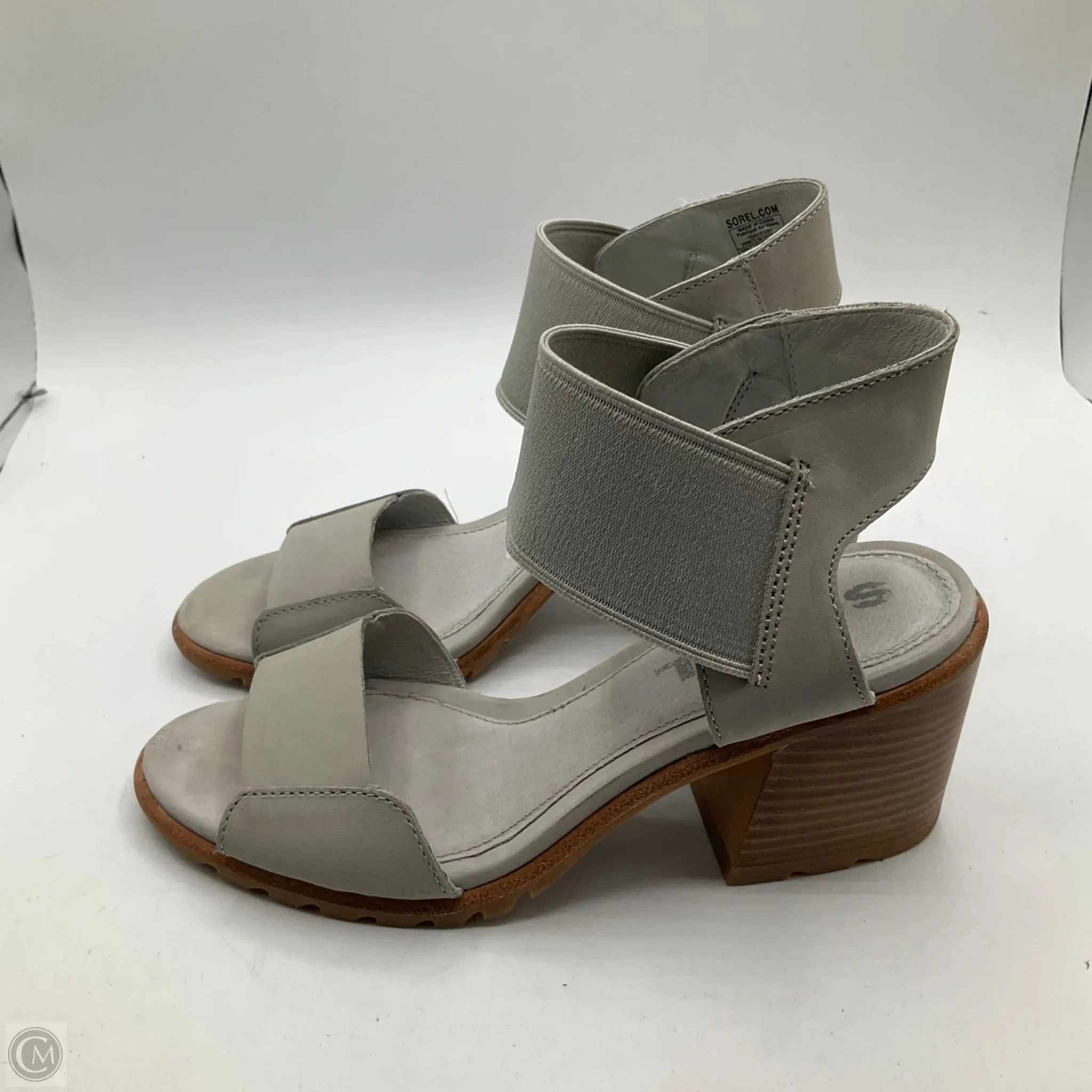 Sandals Heels Block By Sorel In Grey, Size: 7.5