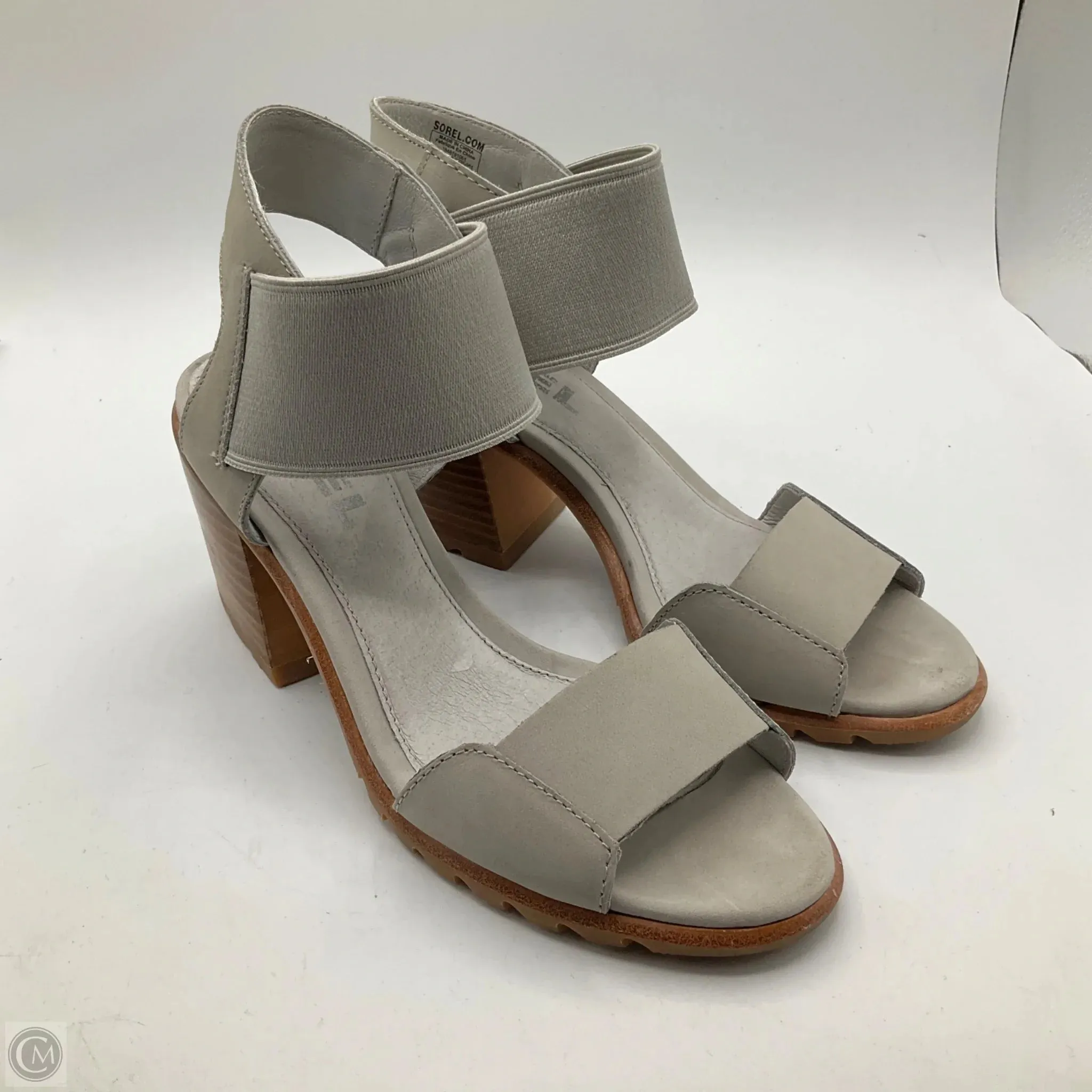 Sandals Heels Block By Sorel In Grey, Size: 7.5