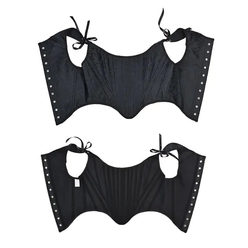 Satin Bow Tie Corset Top for Women Cropped Bustiers Female High Street Belt Slim Ladies Party Club Shapewear