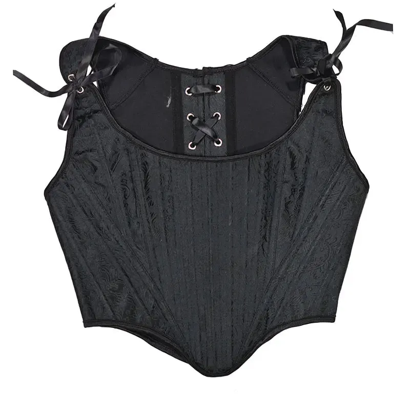Satin Bow Tie Corset Top for Women Cropped Bustiers Female High Street Belt Slim Ladies Party Club Shapewear