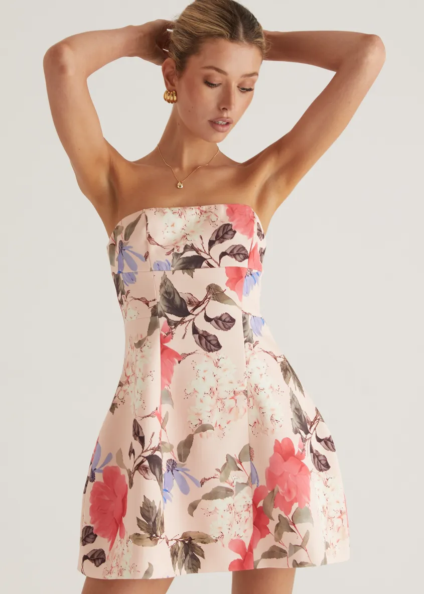 Scarlett Strapless Dress - Blush Floral