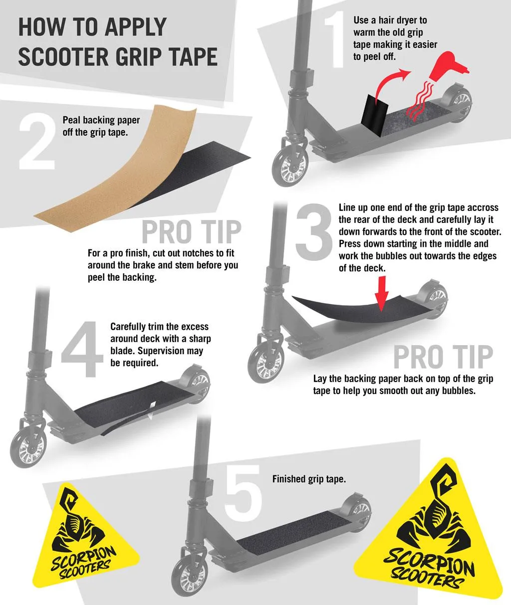 Scorpion Scooters - Scooter Pro Grip Tape - Fits 99% Scooters - Graphic Series - Sky & Clouds