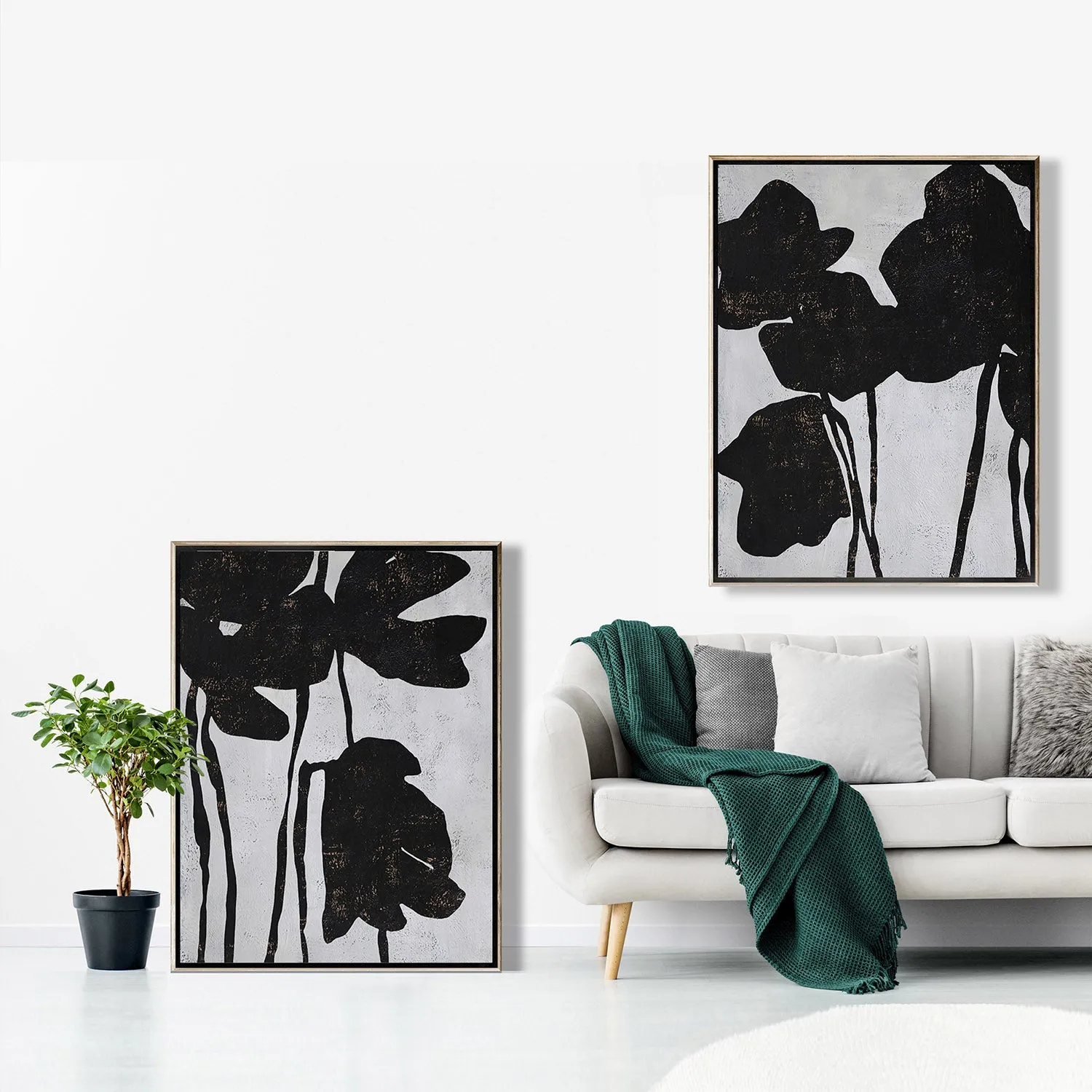 Set of 2 Abstract Flower Painting P44