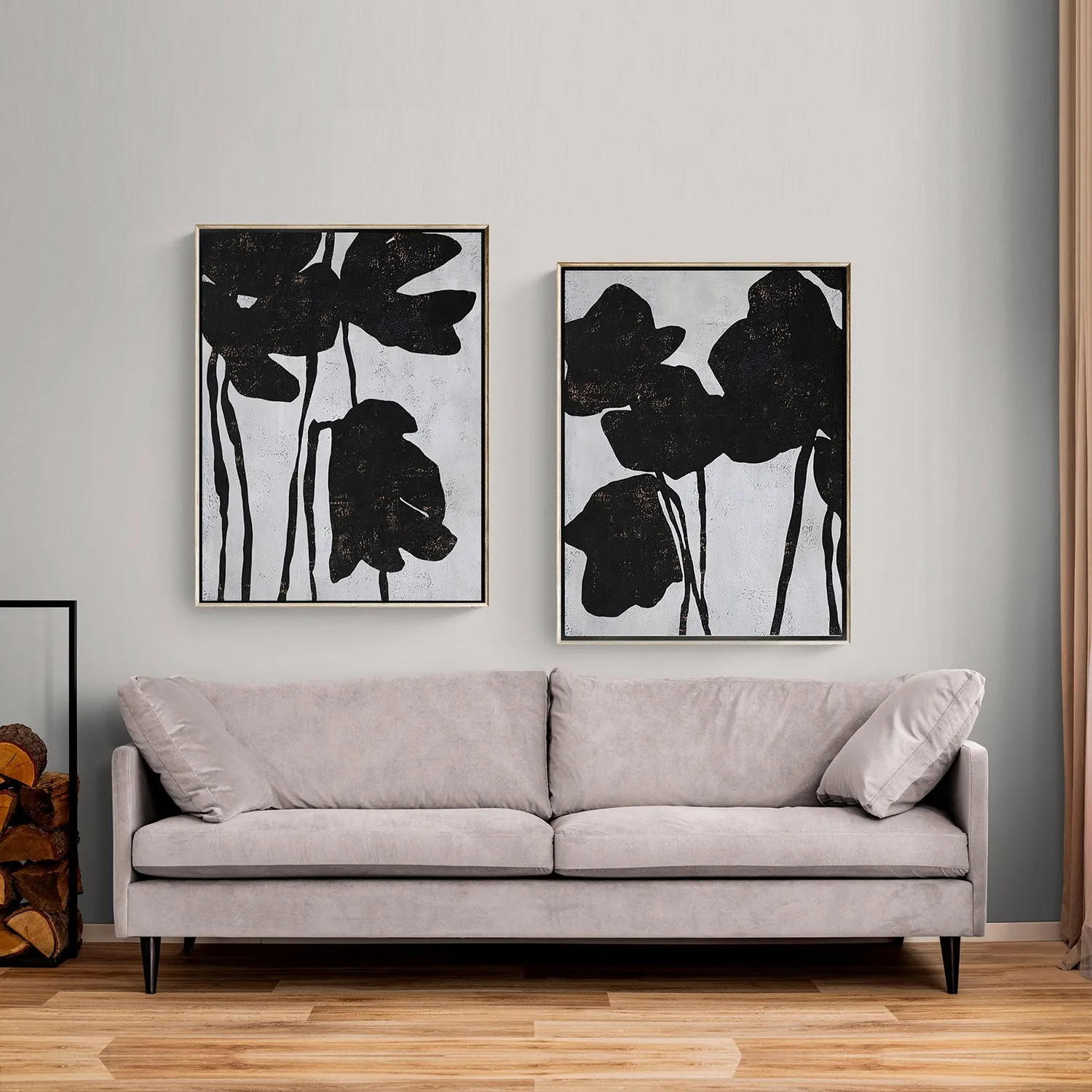 Set of 2 Abstract Flower Painting P44