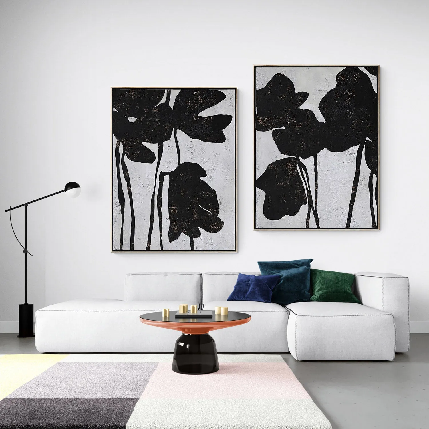 Set of 2 Abstract Flower Painting P44