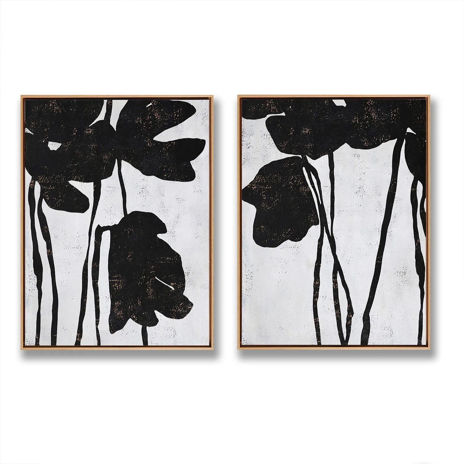 Set of 2 Abstract Flower Painting P45