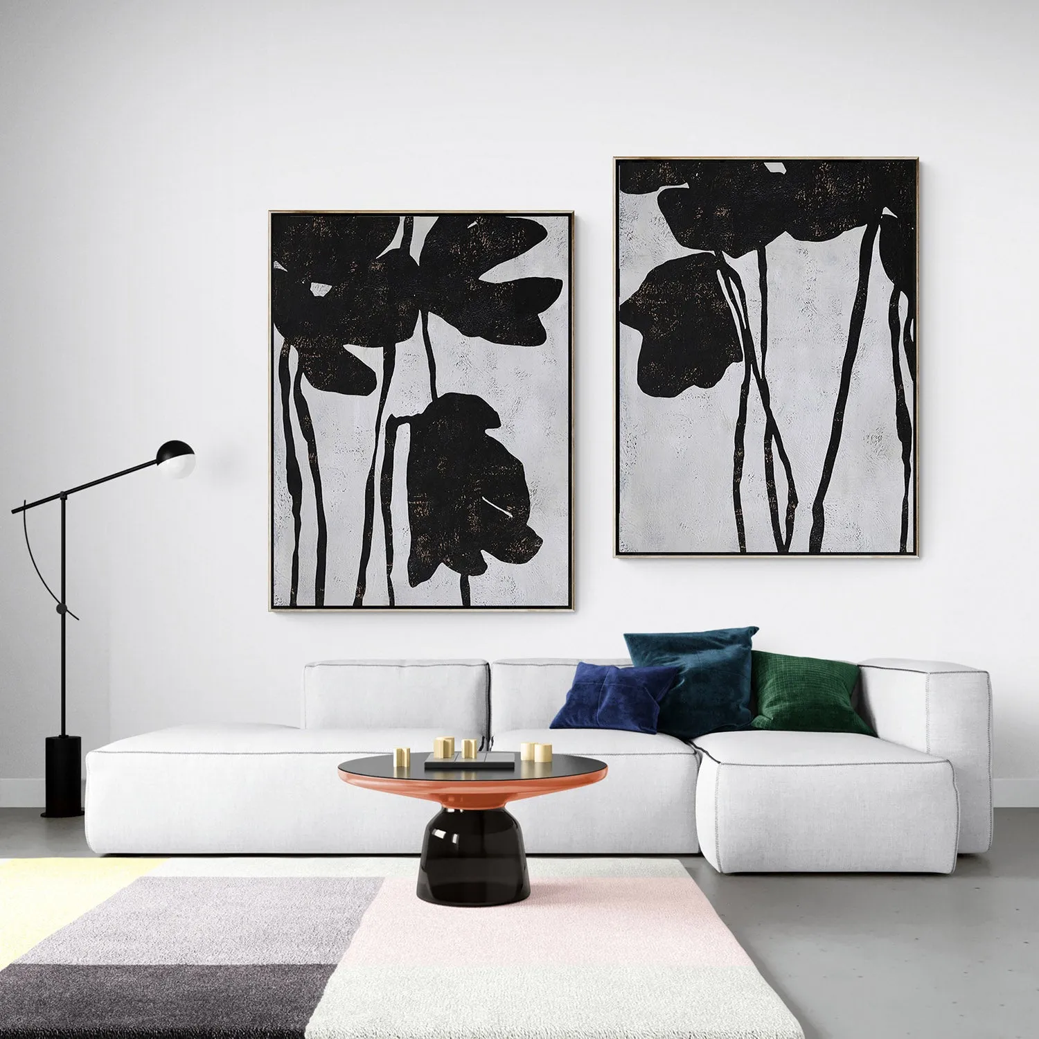 Set of 2 Abstract Flower Painting P45