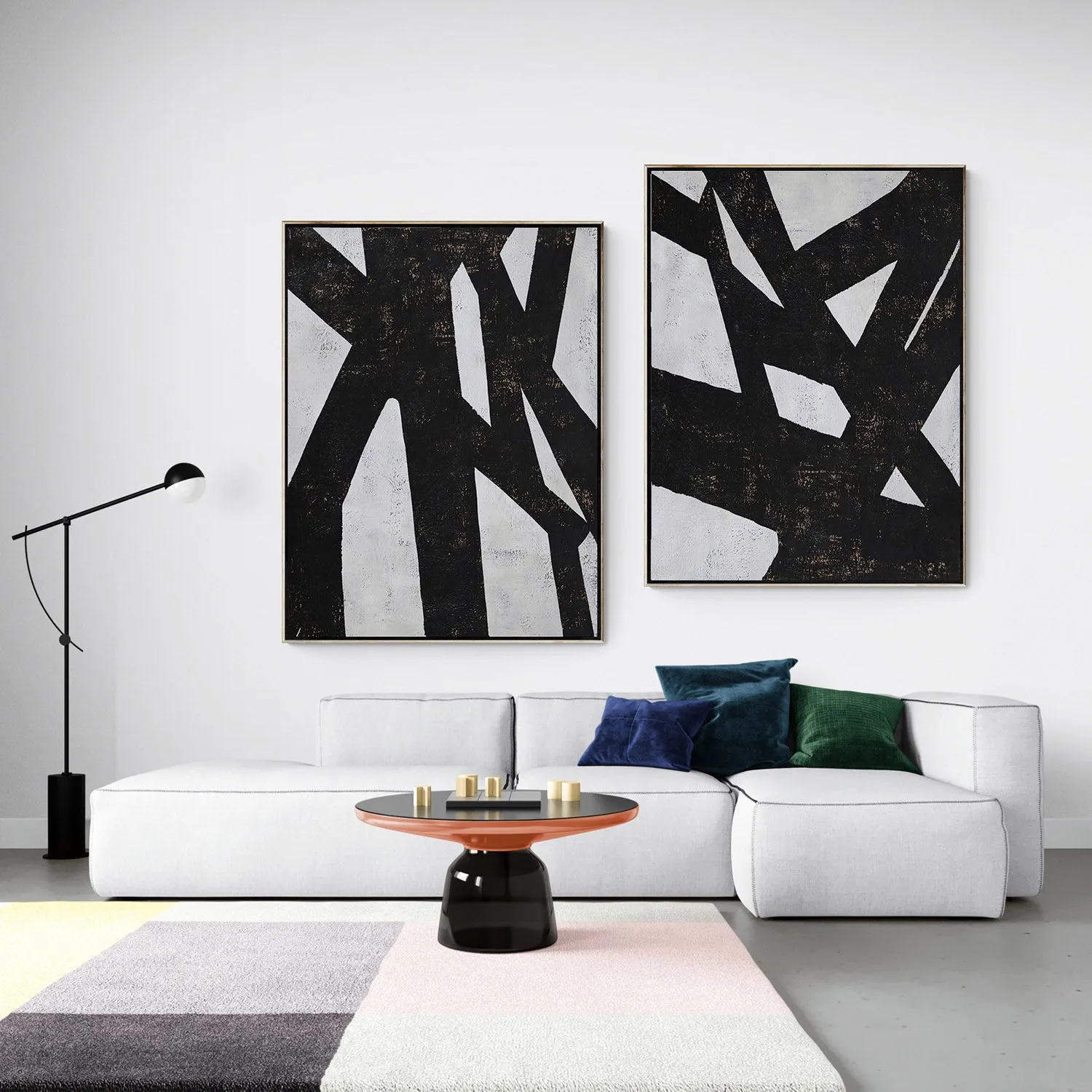 Set of 2 Minimal Geometric Art P24