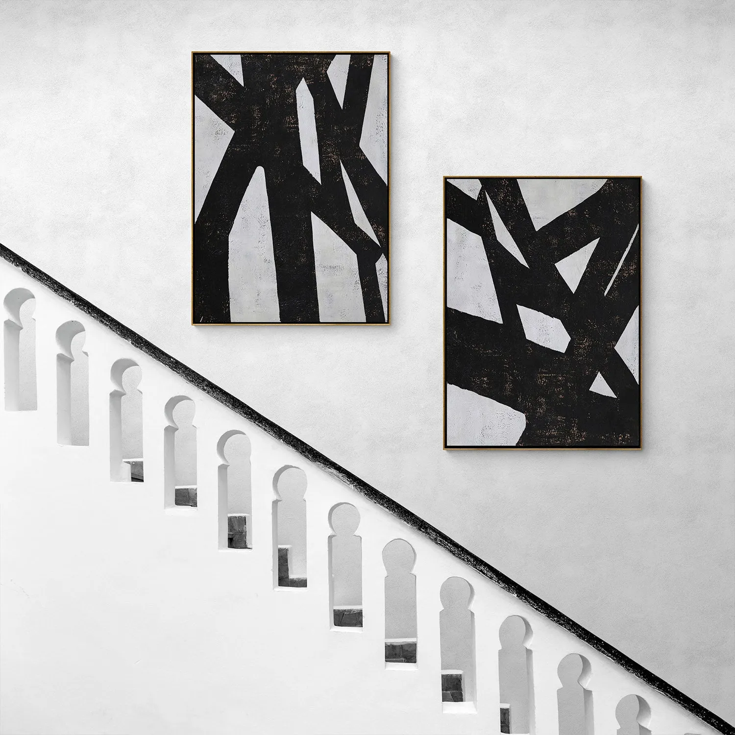 Set of 2 Minimal Geometric Art P24