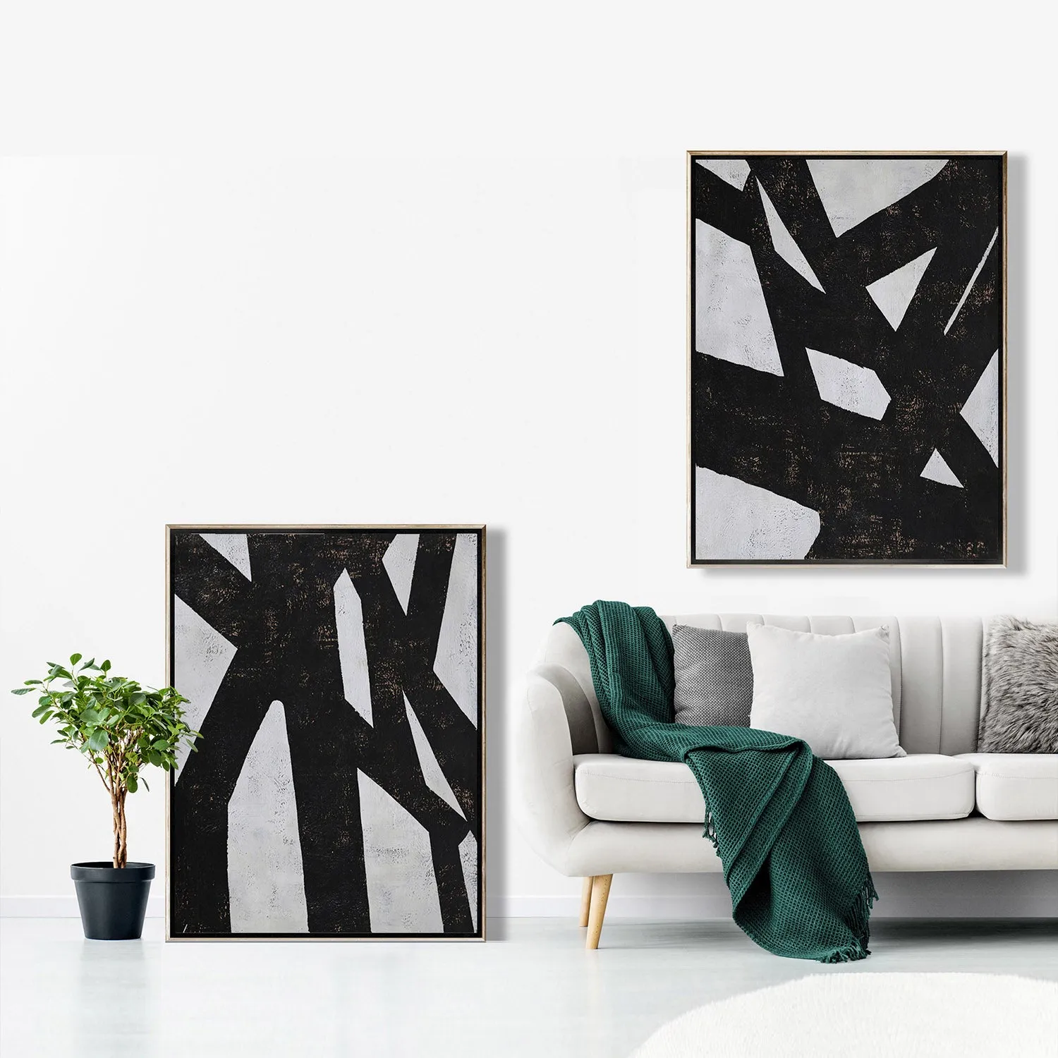 Set of 2 Minimal Geometric Art P24