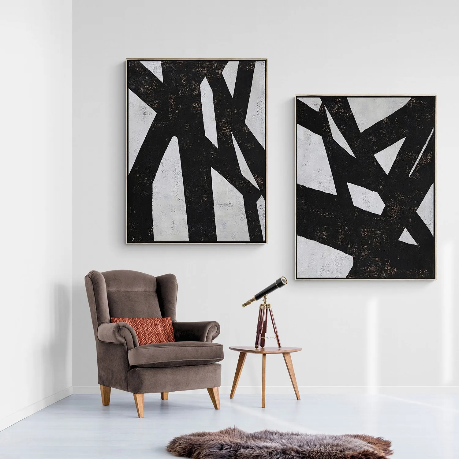 Set of 2 Minimal Geometric Art P24