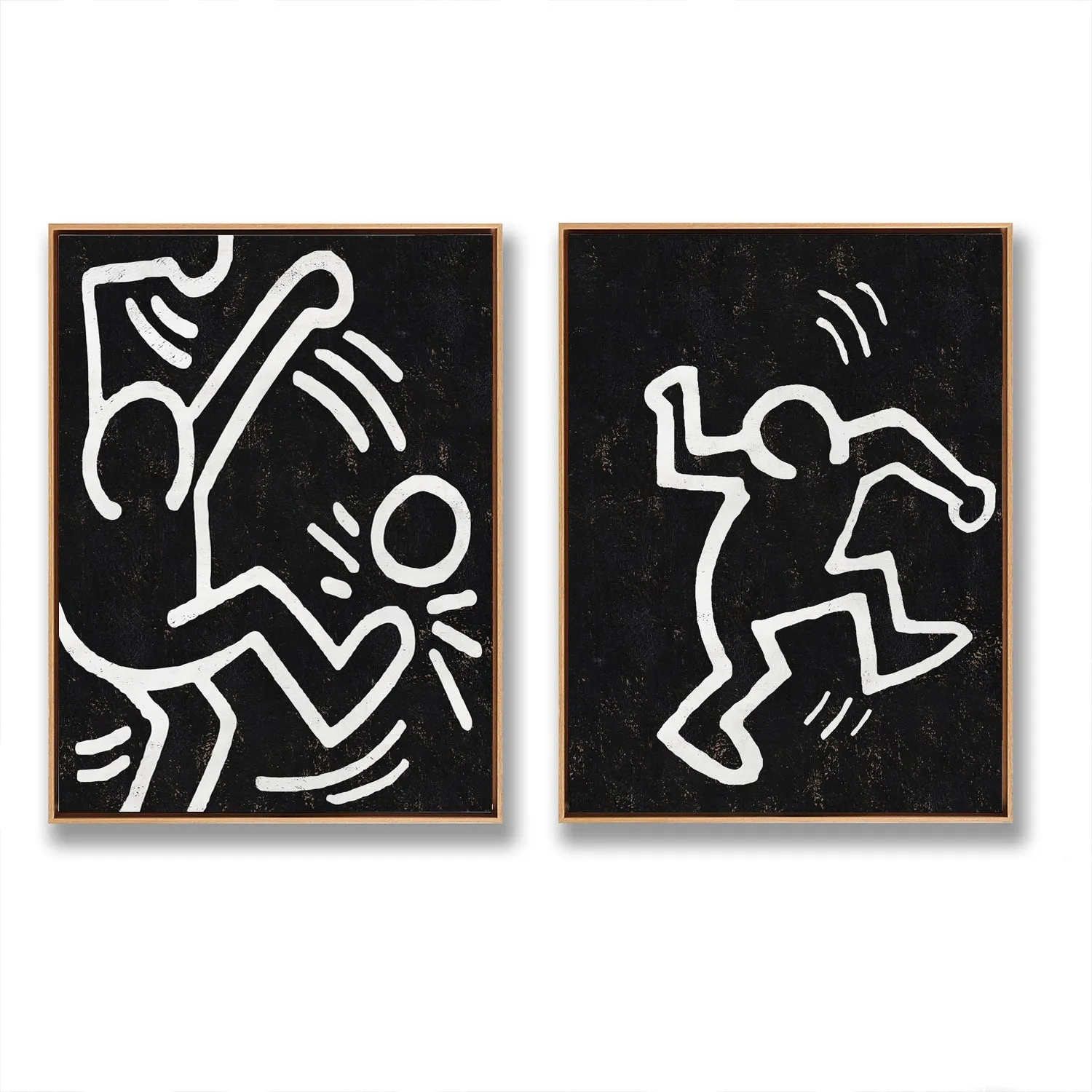 Set of 2 Minimal Painting Dancing Man P132