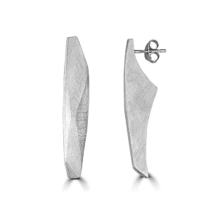 Silver Curvy Facets Earrings