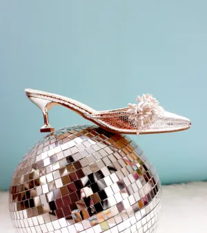 Silver Flora Heels