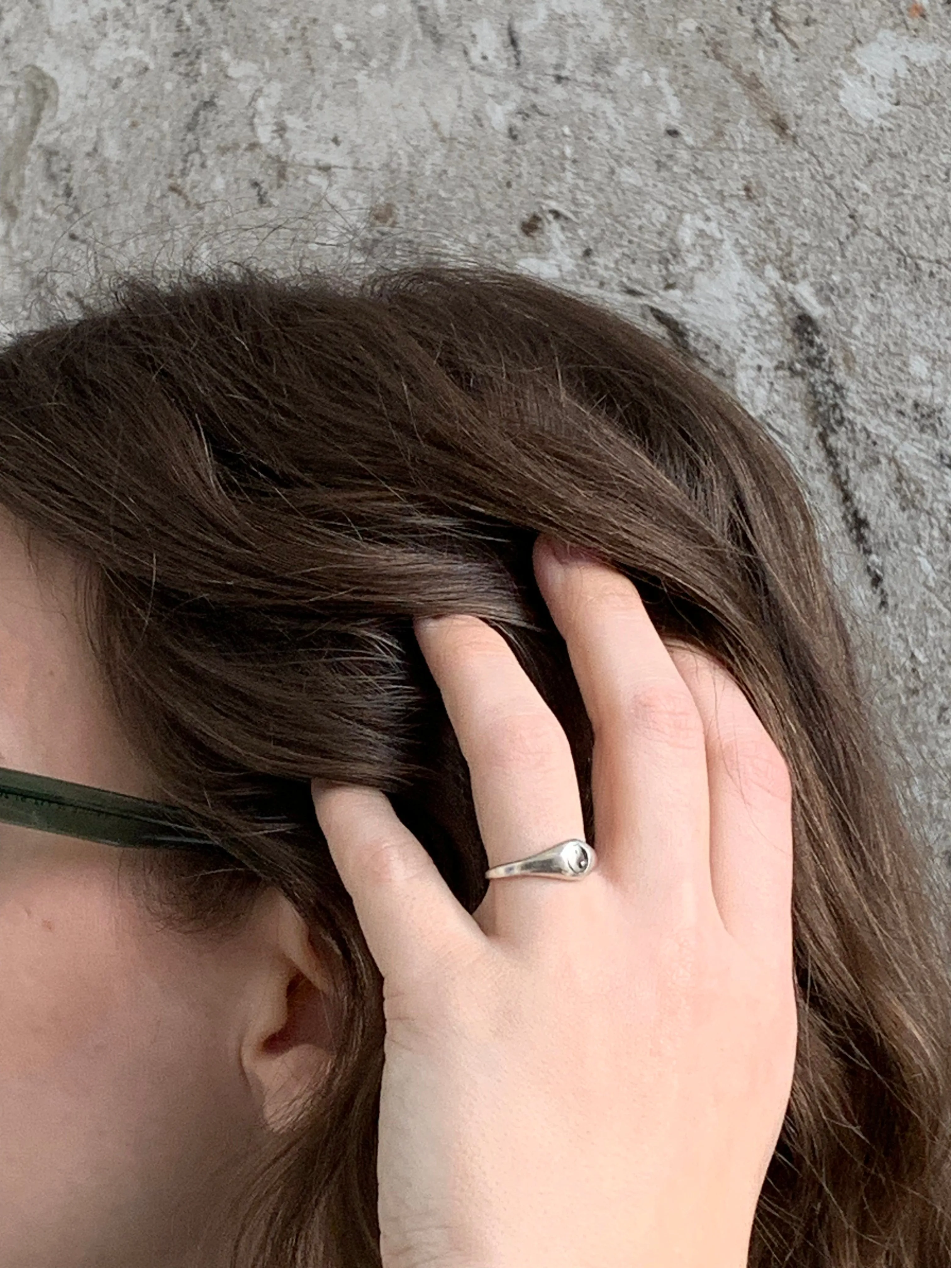 silver yin yang ring