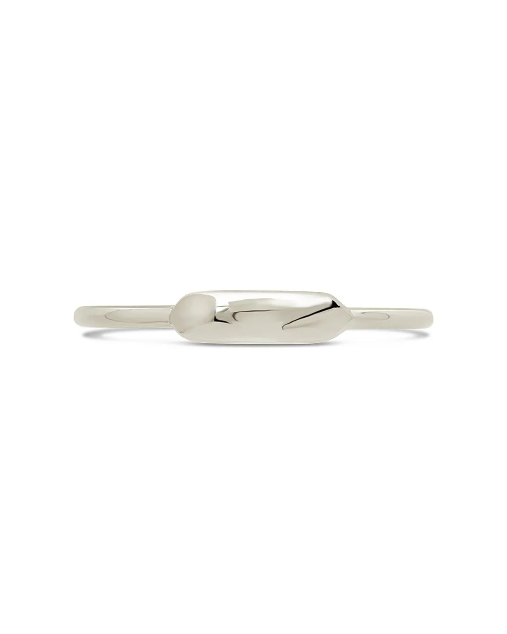 Sterling Silver Minimal Bar Signet Ring