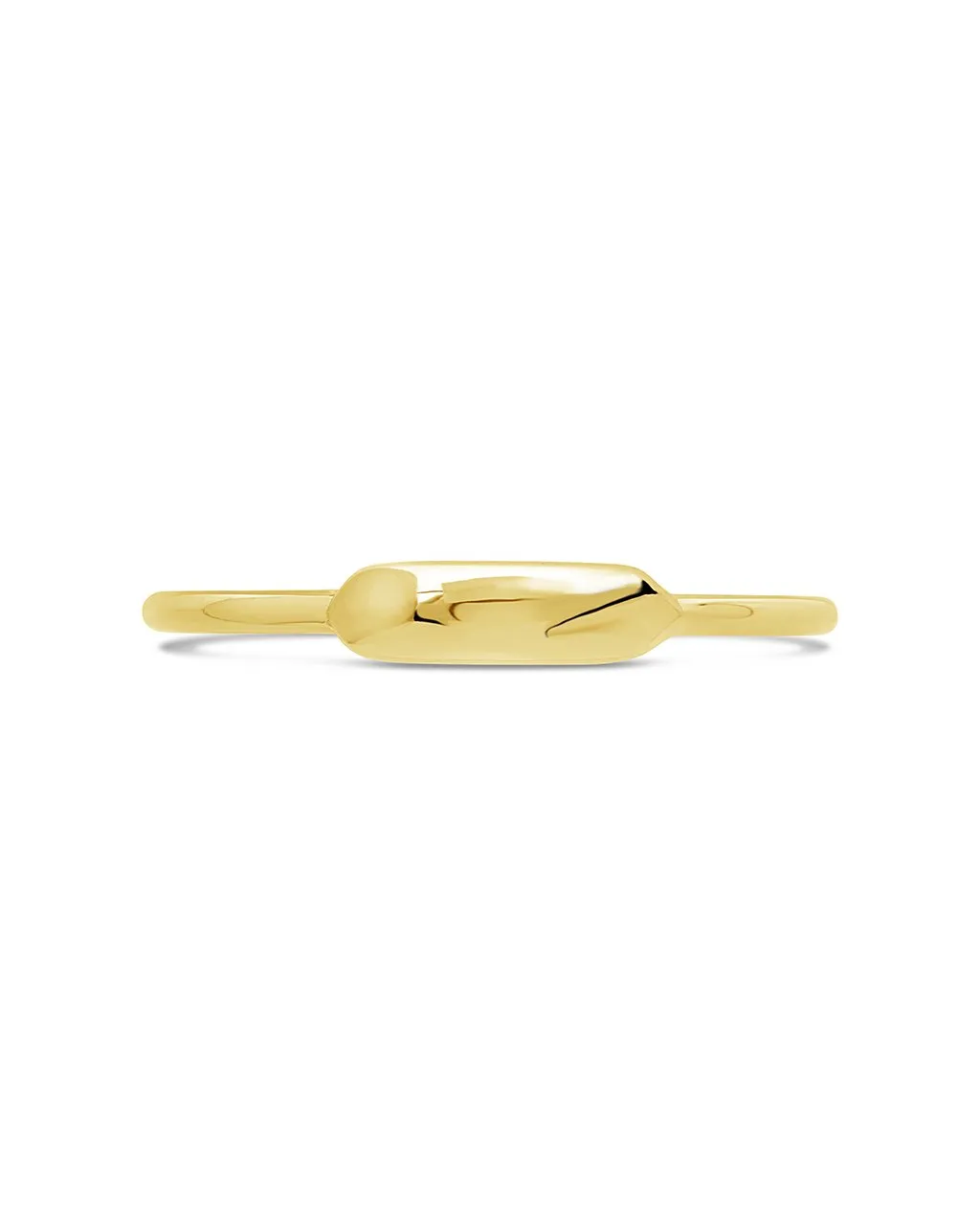 Sterling Silver Minimal Bar Signet Ring