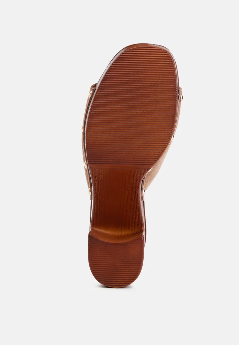 Suede High Block Heel Clogs By RAG