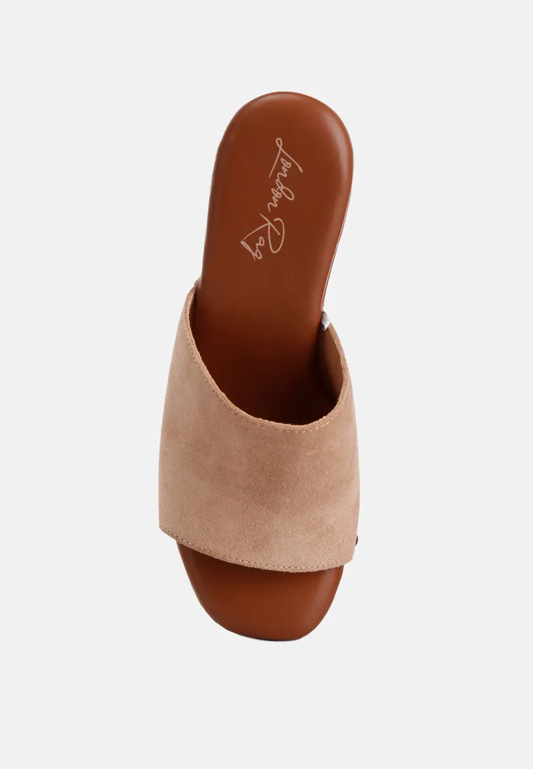 Suede High Block Heel Clogs By RAG