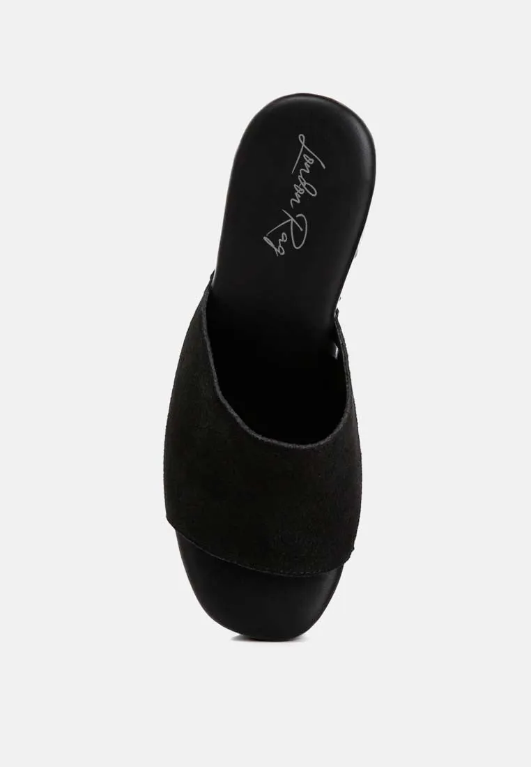 Suede High Block Heel Clogs By RAG