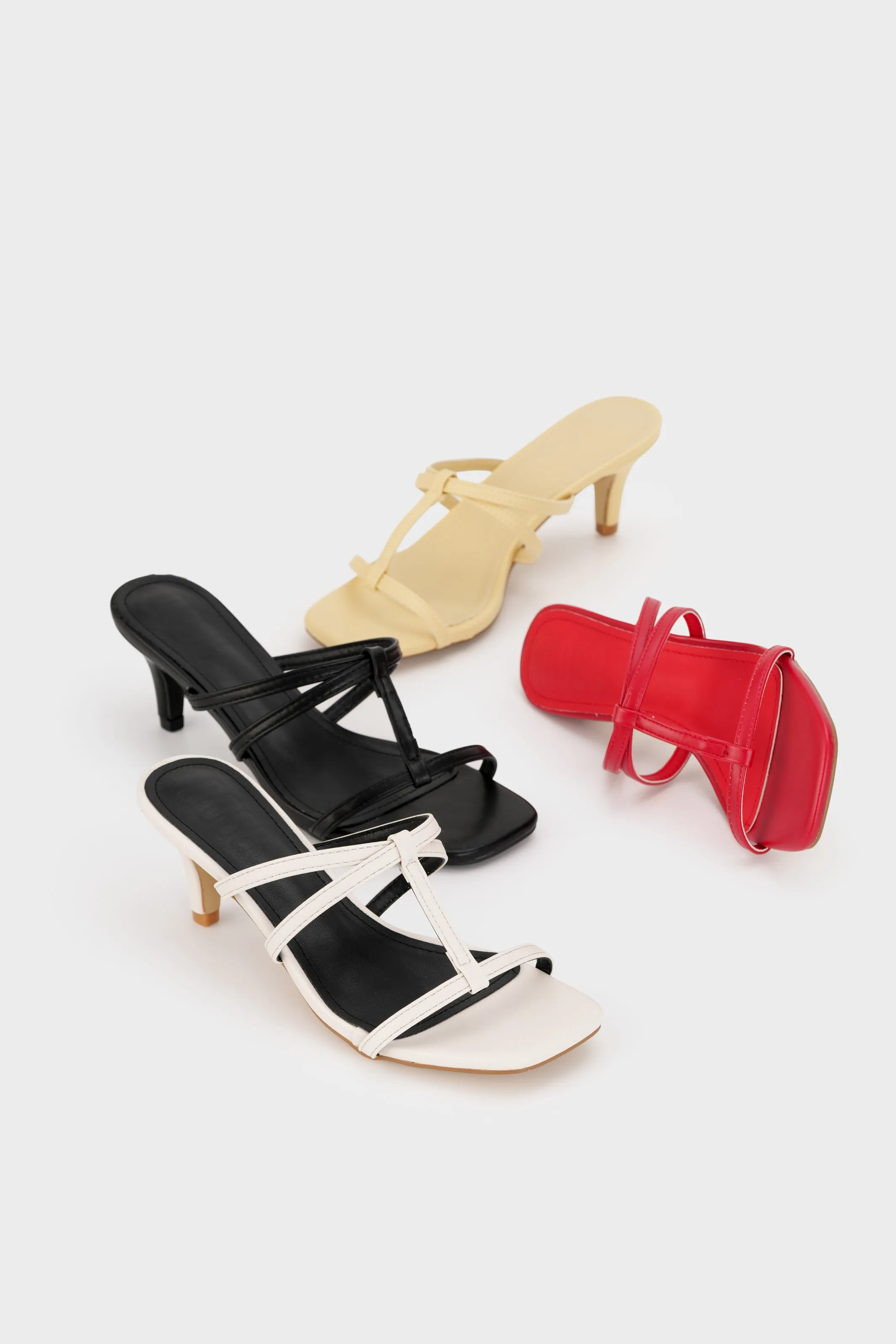 T BAR STRAP MID HEEL SLIDE
