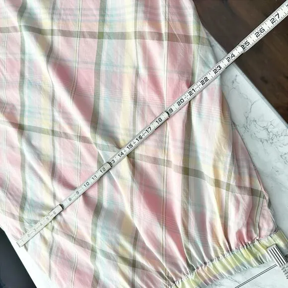 Talbots Cotton Pastel Plaid A Line Pull on Midi Skirt Women’s Size Small NEW