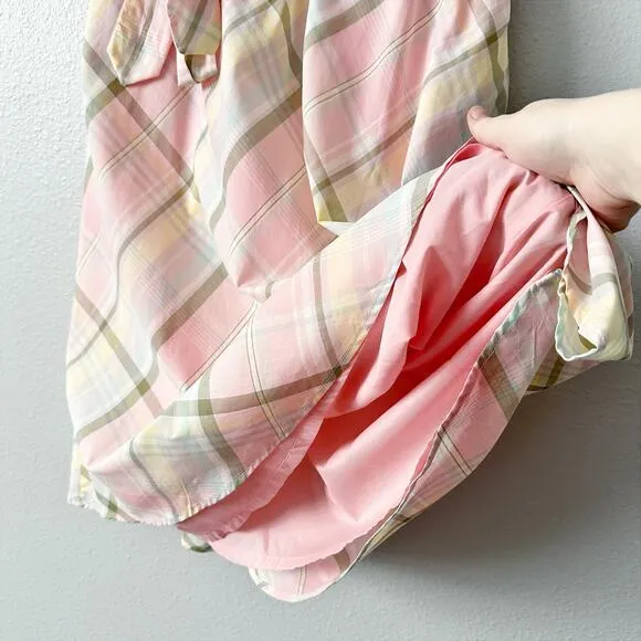 Talbots Cotton Pastel Plaid A Line Pull on Midi Skirt Women’s Size Small NEW