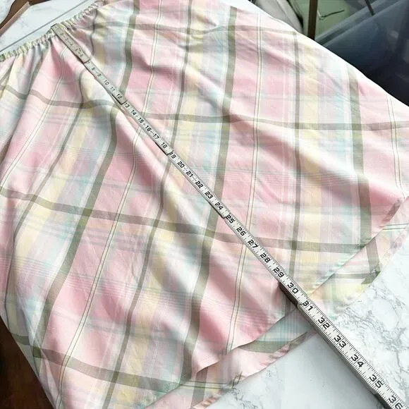 Talbots Cotton Pastel Plaid A Line Pull on Midi Skirt Women’s Size Small NEW