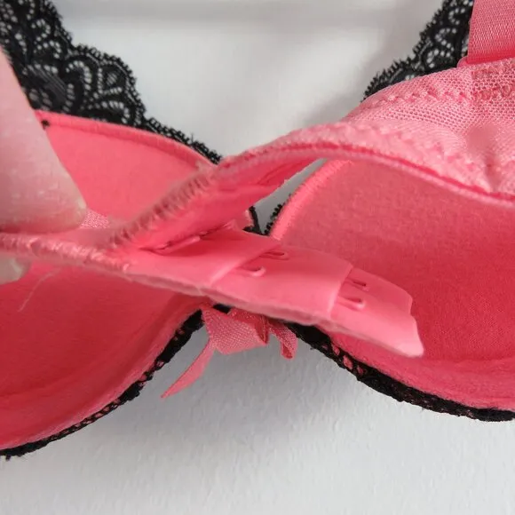 THE LITTLE BRA COMPANY Lucia Floral Lace Push Up Bra Licorice Raspberry 28B NWT