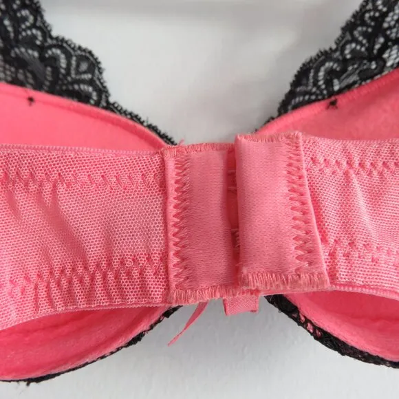 THE LITTLE BRA COMPANY Lucia Floral Lace Push Up Bra Licorice Raspberry 28B NWT