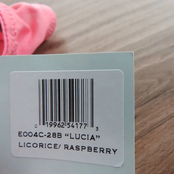 THE LITTLE BRA COMPANY Lucia Floral Lace Push Up Bra Licorice Raspberry 28B NWT